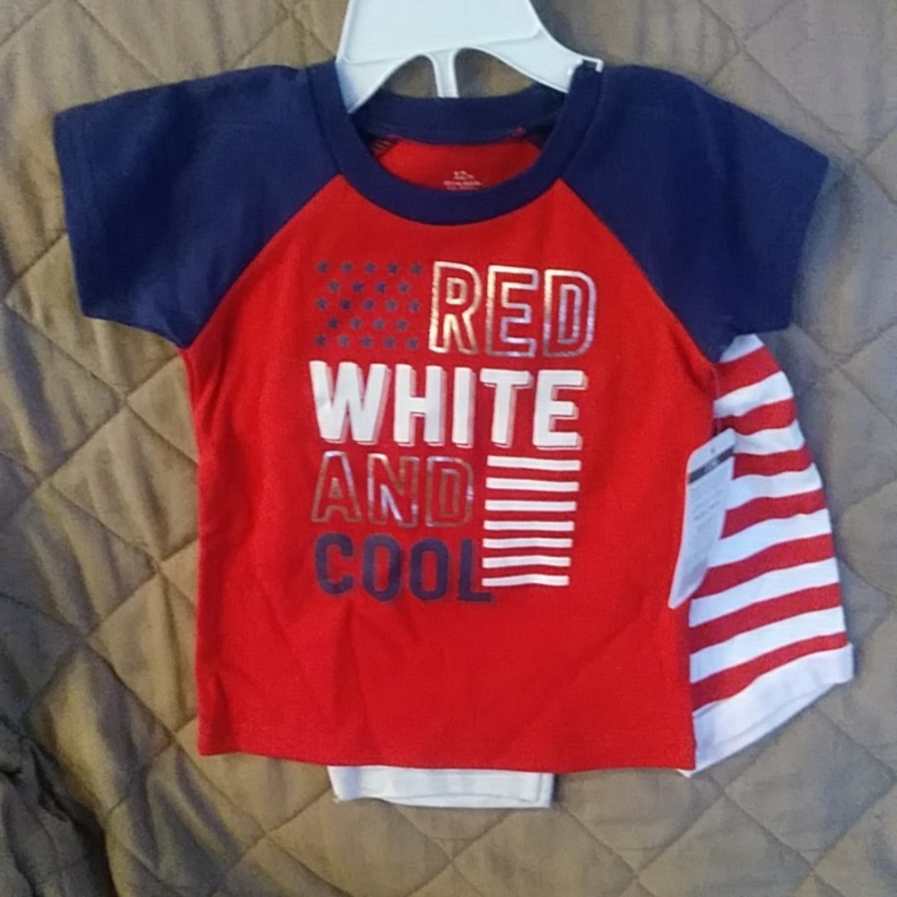 12m Red White And Cool Shorts Set